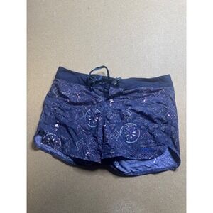 Patagonia Women's Baggies Shorts Navy Blue Patterned Swim‎ Beach Hiking Size 6